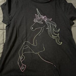 SO Black Kids T-Shirt with Rainbow Unicorn
